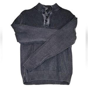Buckle BKE Men's Gray Standard Fit Quarter Button Pullover Sweater, Size X-Small